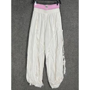 Natasha Zinko Boxers But We‎ Dont Box White Hemp Distressed Fringe Pants Rare
